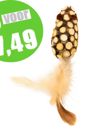 Op = Op Jack & Vanilla Herbals Matatabi Muis Met Veer 8,5 cm